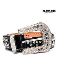 Philipp Plein crystal-embellished leather belt