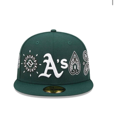 Oakland Athletics All Over Print Paisley Green Cap