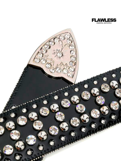 Philipp Plein crystal-embellished leather belt