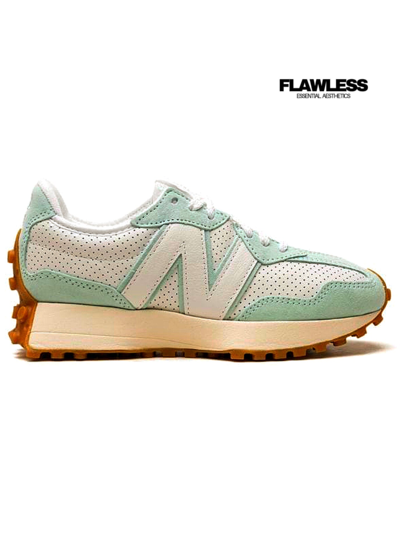 New Balance 327 low-top "White/Teal"