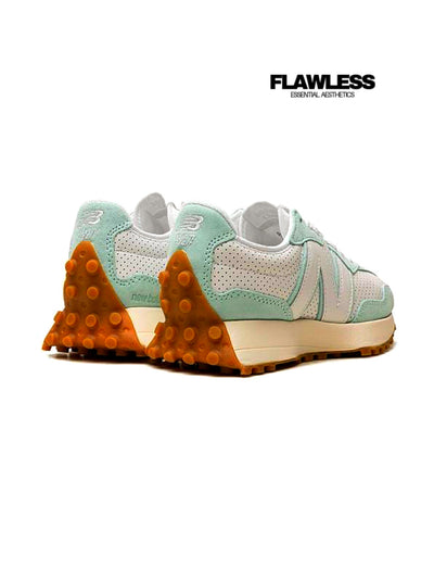 New Balance 327 low-top "White/Teal"