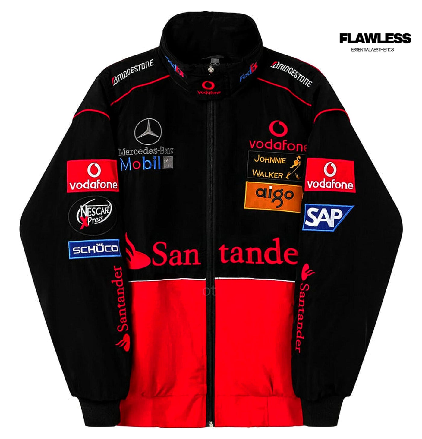 Mercedes Benz F1 Vintage Racing Jacket "Red and Black"