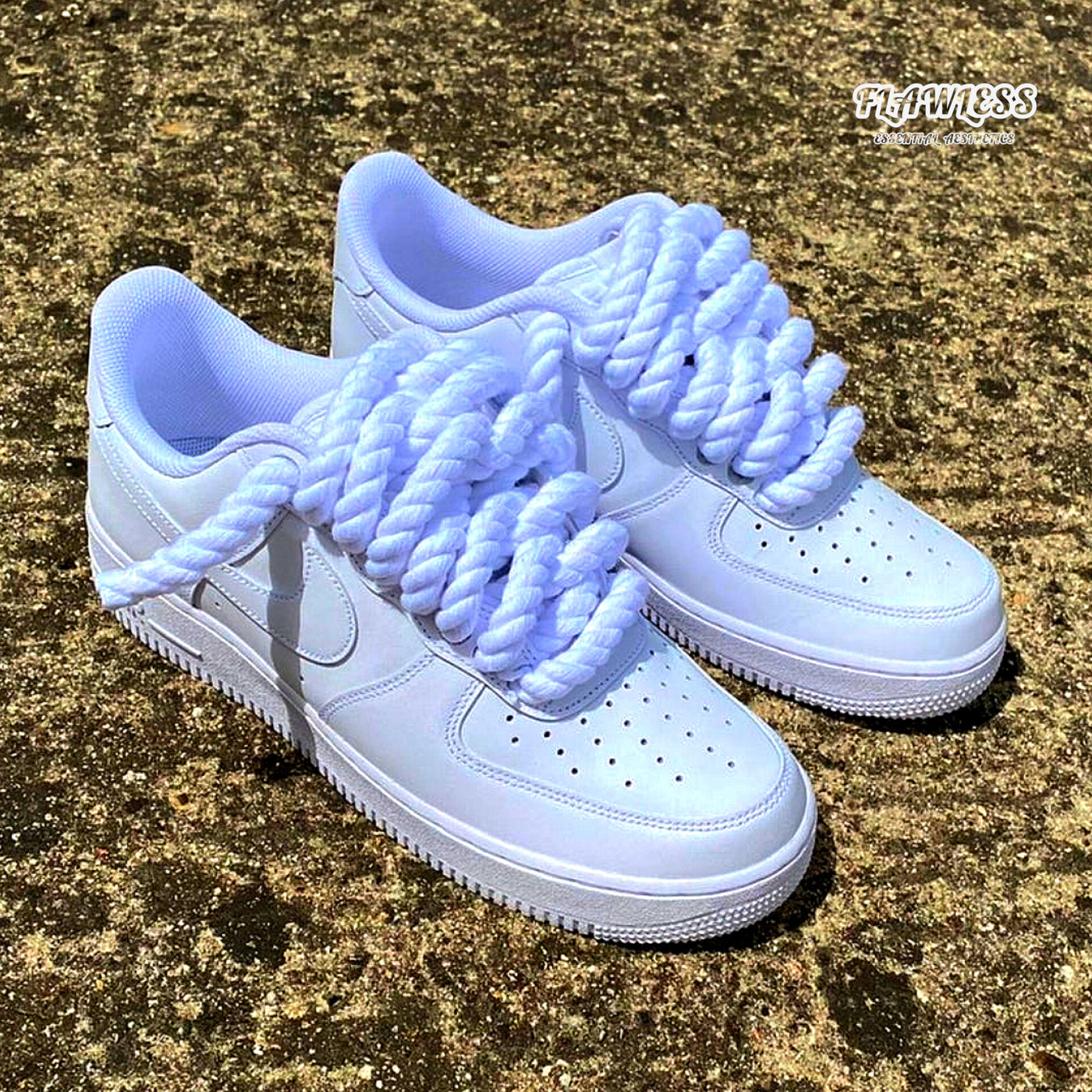 Nike Air Force 1 Rope Laces "All White"