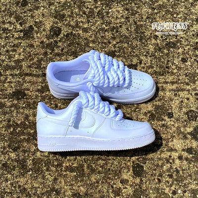Nike Air Force 1 Rope Laces "All White"