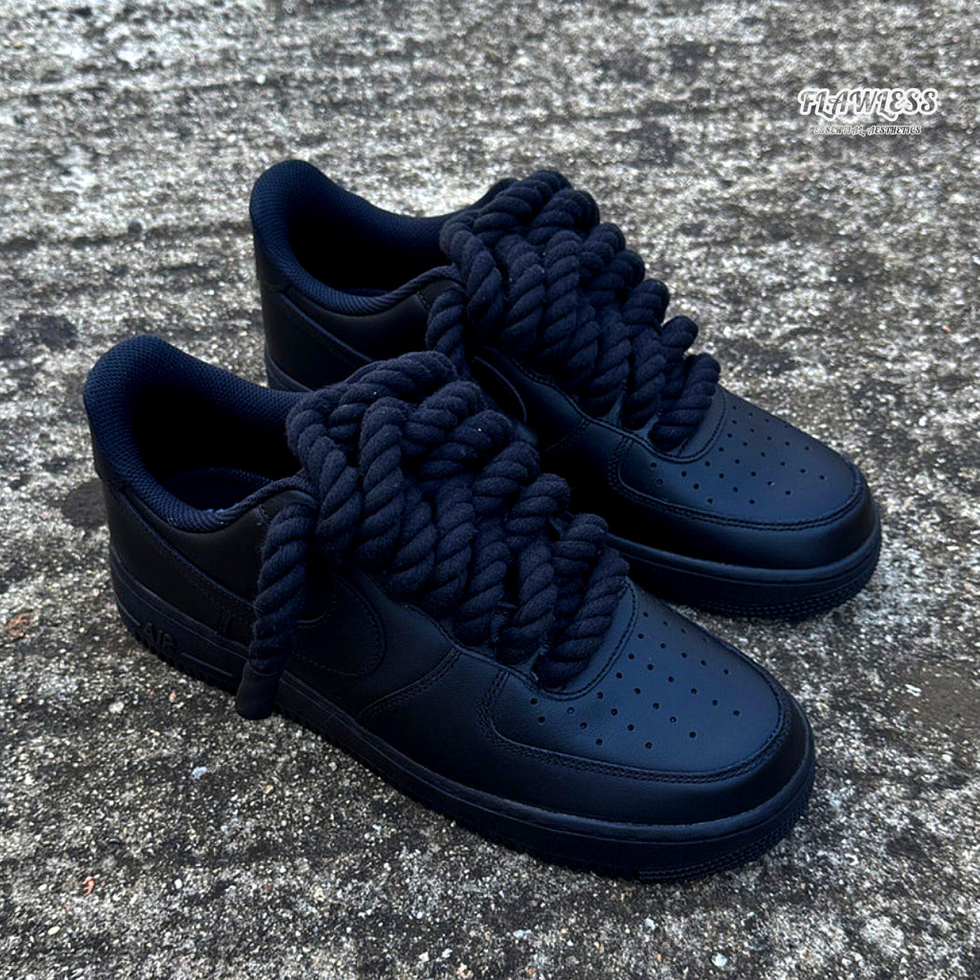 Nike Air Force 1 Rope Laces "All Black"