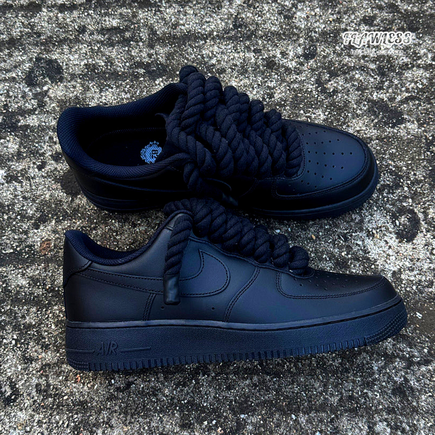 Nike Air Force 1 Rope Laces "All Black"