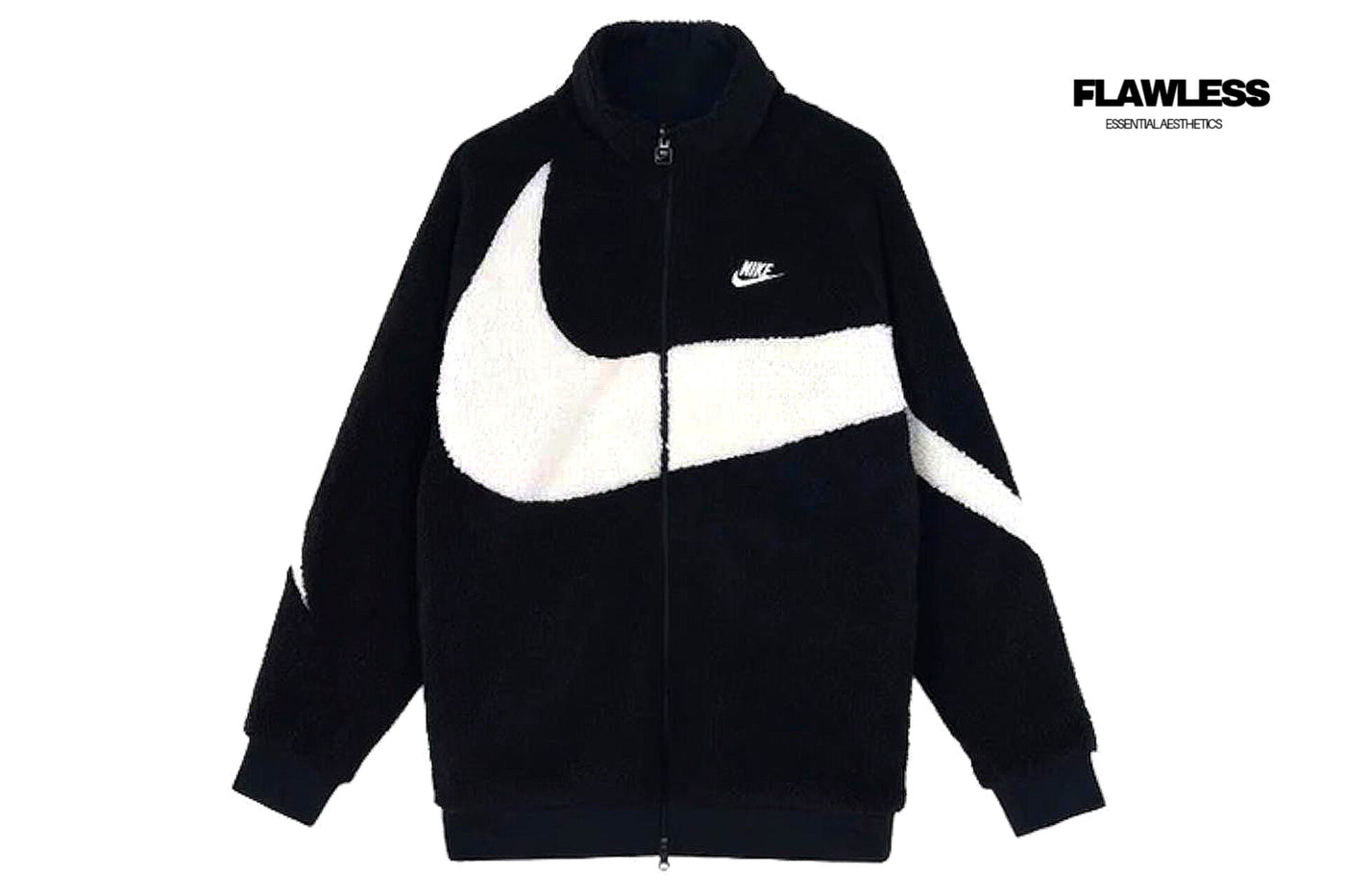 Nike Big Swoosh Reversible Boa Jacket "Black Sail"