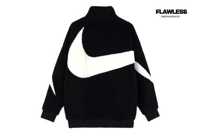 Nike Big Swoosh Reversible Boa Jacket "Black Sail"
