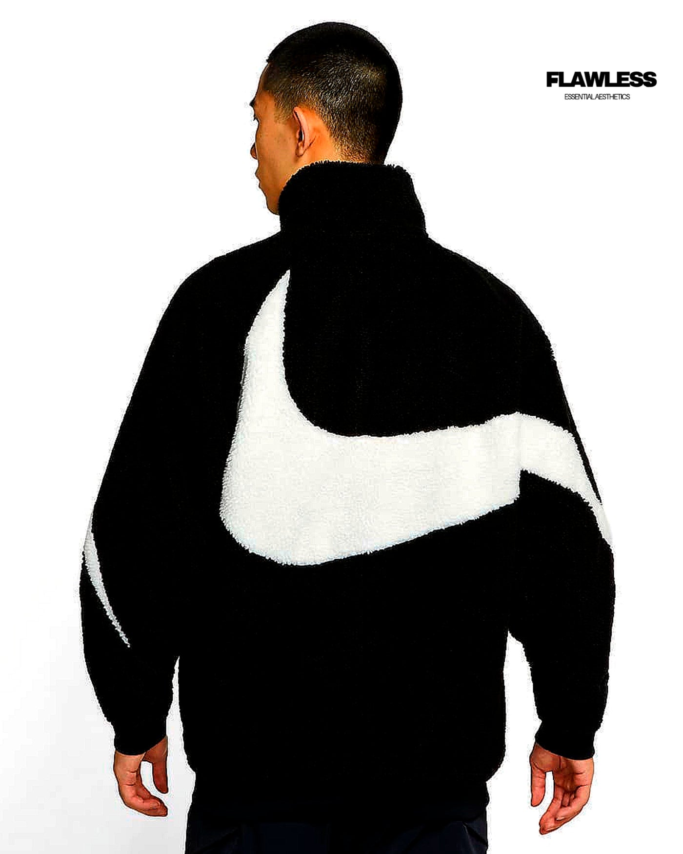 Nike Big Swoosh Reversible Boa Jacket "Black Sail"