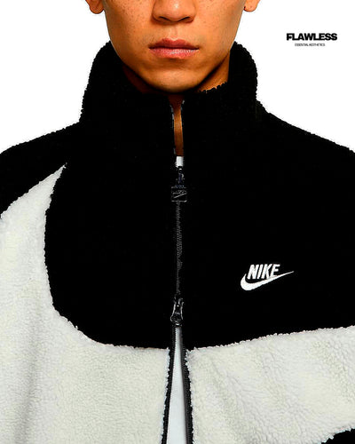 Nike Big Swoosh Reversible Boa Jacket "Black Sail"