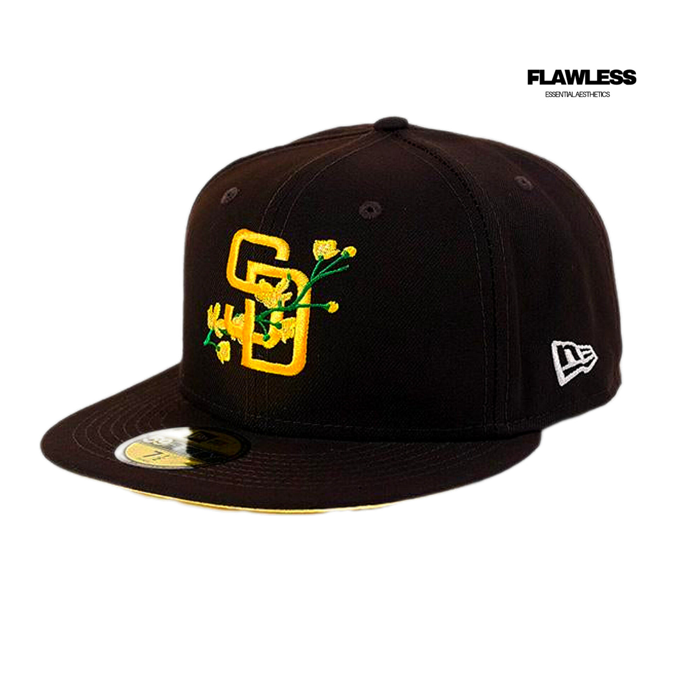 NEW Brown World Series Bloom Patch 59Fifty Fitted Cap