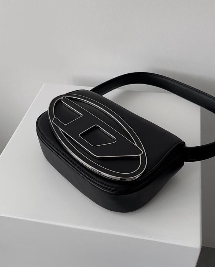 Diesel 1DR leather crossbody bag "Black"