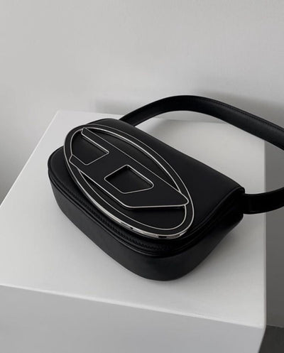 Diesel 1DR leather crossbody bag "Black"