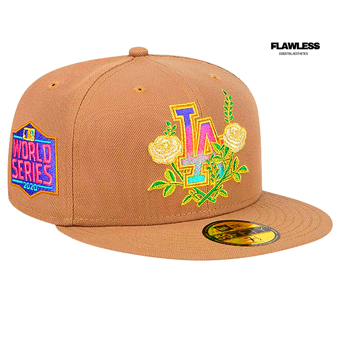 Dodgers New Era Khaki Rose Garden 59FIFTY Fitted Hat