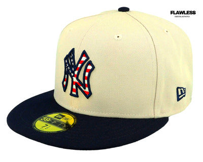 Mlb24 July4 59FIFTY Stone/Navy Fitted - New Era