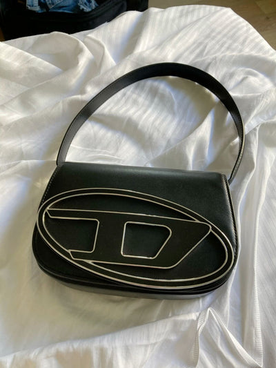 Diesel 1DR leather crossbody bag "Black"