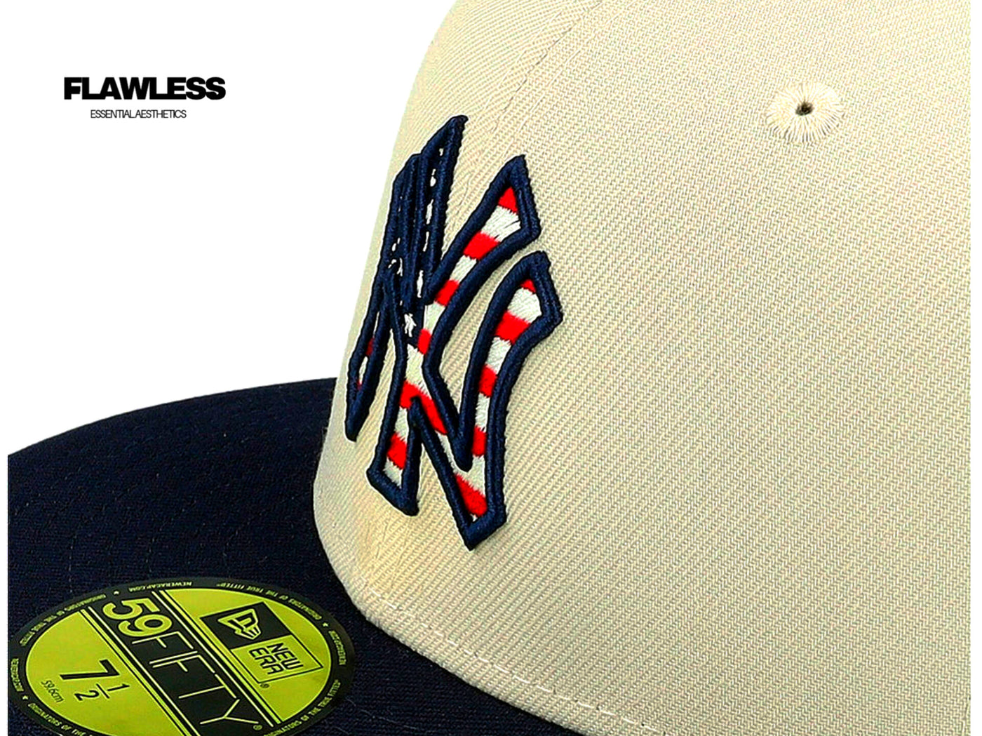 Mlb24 July4 59FIFTY Stone/Navy Fitted - New Era