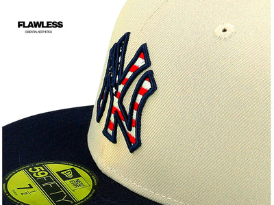 Mlb24 July4 59FIFTY Stone/Navy Fitted - New Era