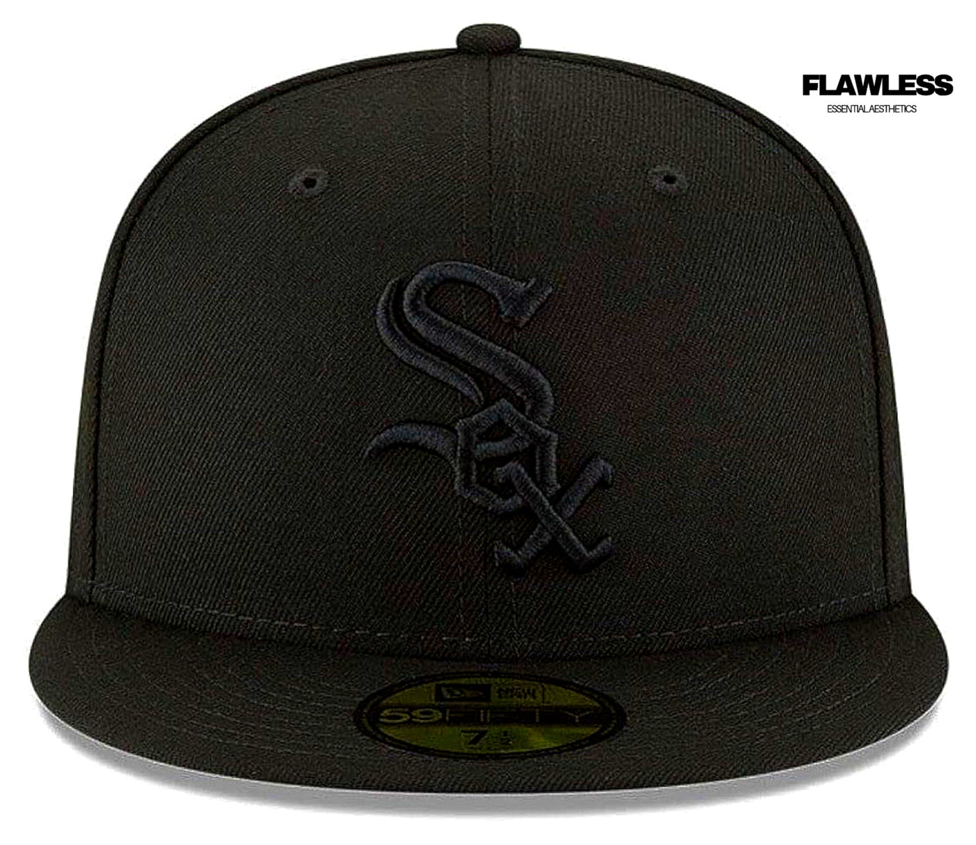 New Era 59𝑭𝒊𝒇𝒕𝒚 Hat Chicago White Soz Black Cap