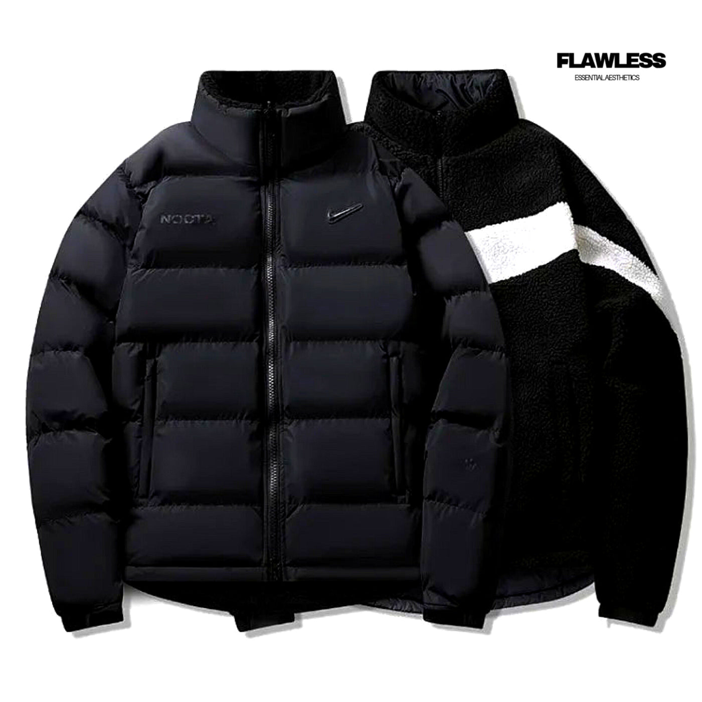 Nike Big Swoosh Reversible Boa Jacket "Black Sail"
