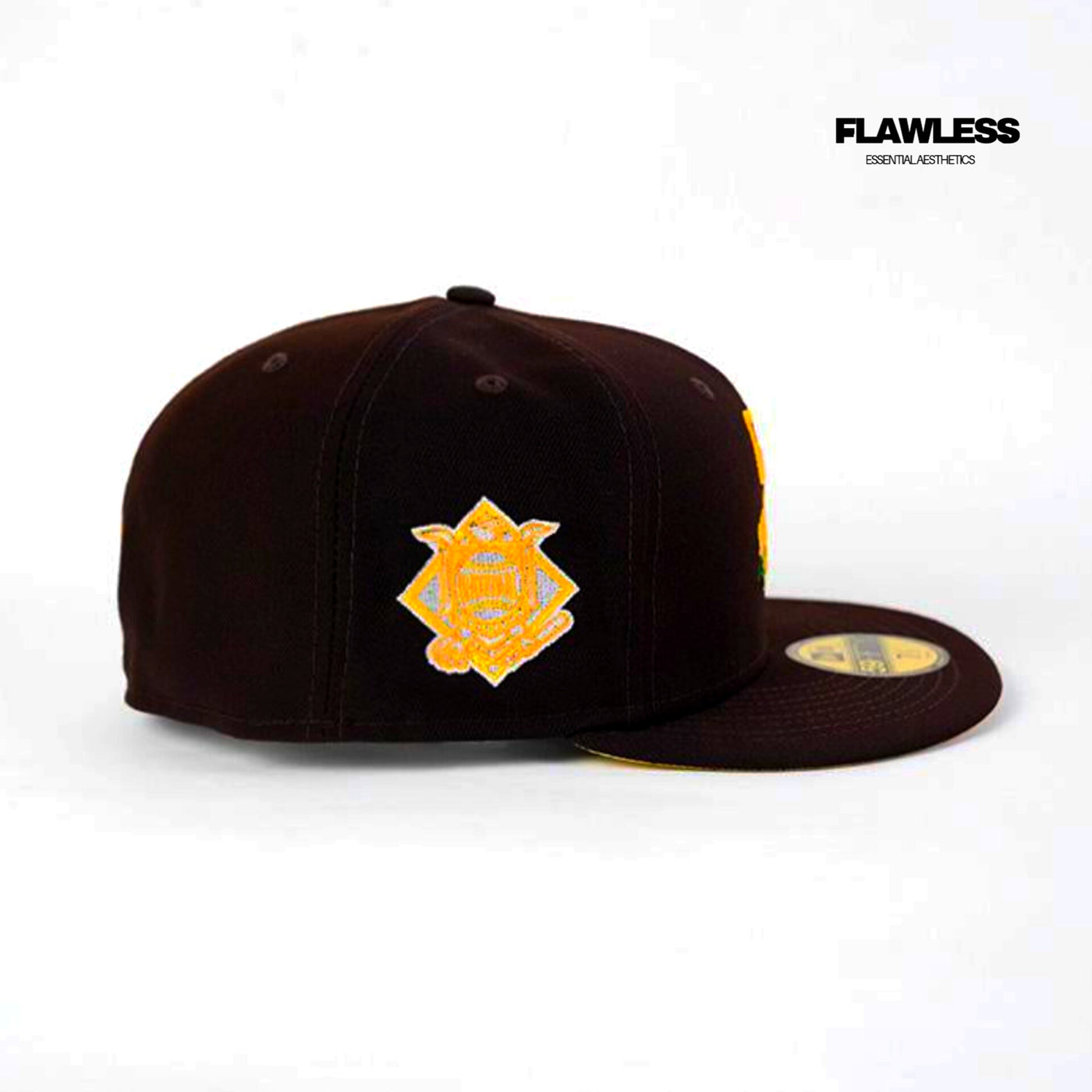 NEW Brown World Series Bloom Patch 59Fifty Fitted Cap