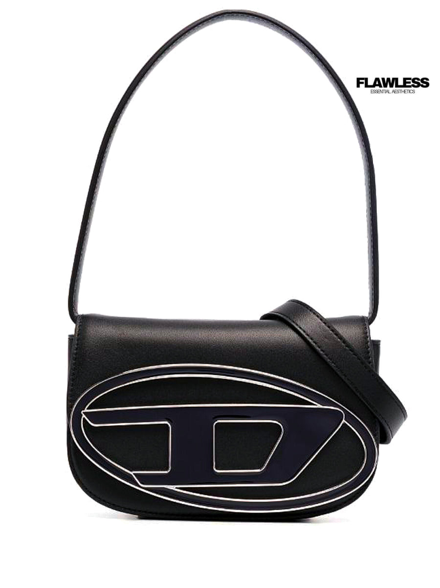 Diesel 1DR leather crossbody bag "Black"