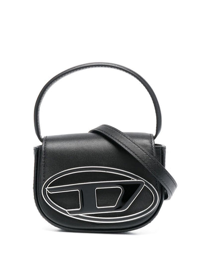 Diesel 1DR leather crossbody bag "Black"