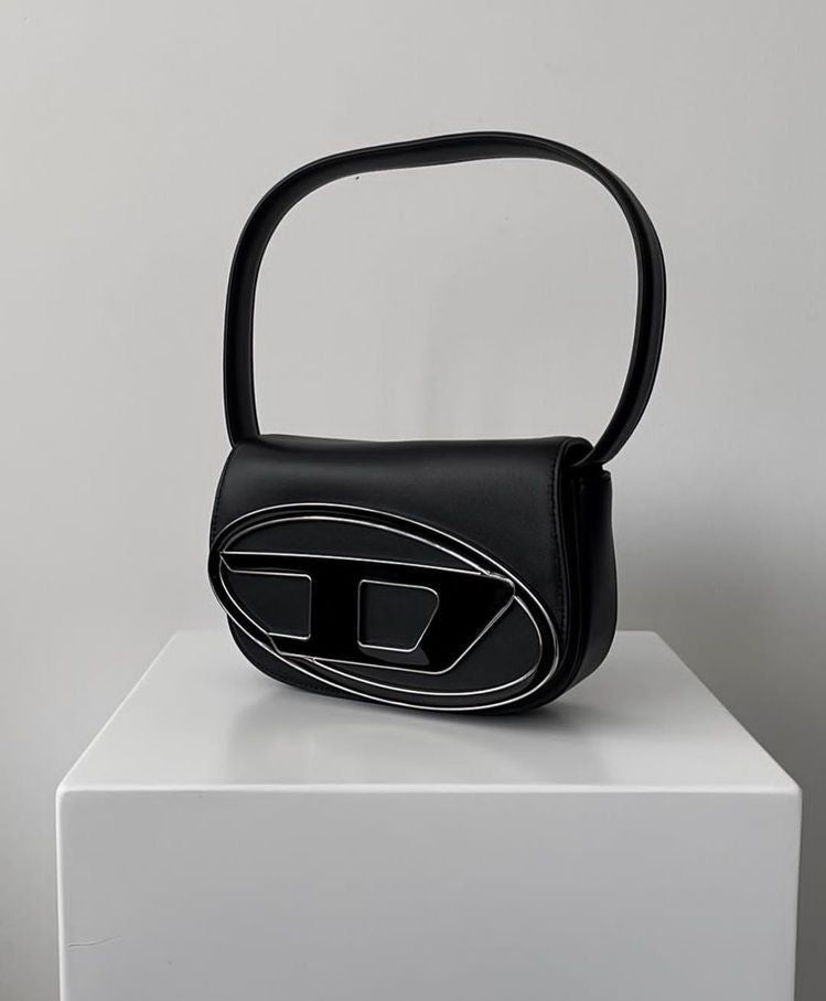 Diesel 1DR leather crossbody bag "Black"