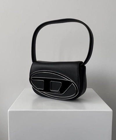 Diesel 1DR leather crossbody bag "Black"