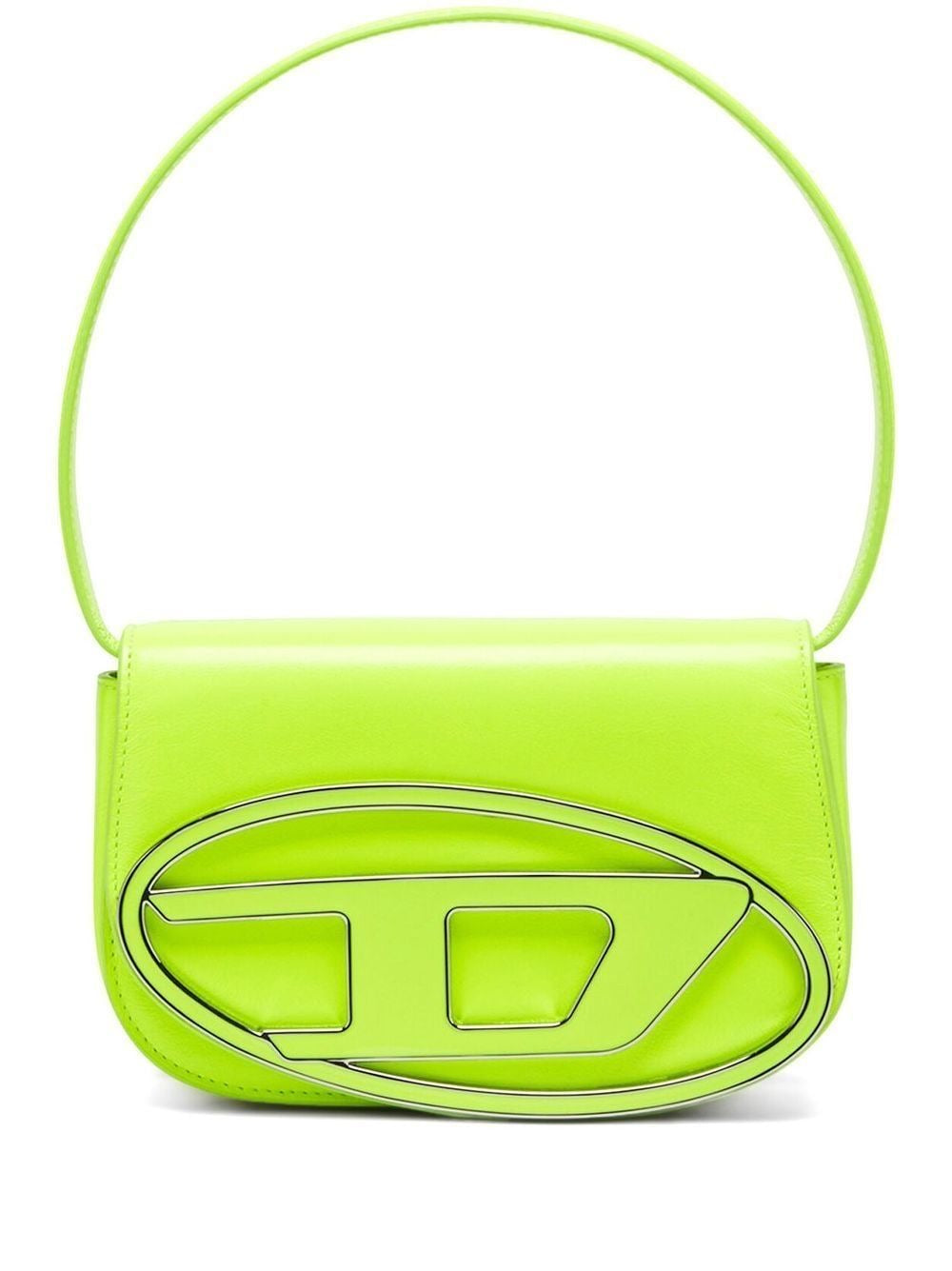 Diesel 1DR leather crossbody bag "Lime Green"