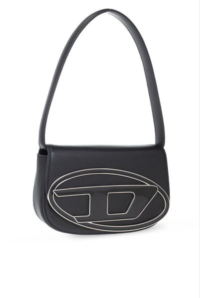 Diesel 1DR leather crossbody bag "Black"
