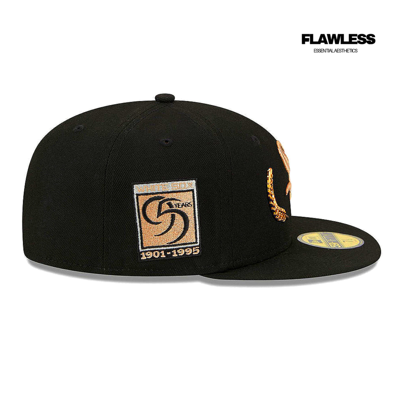 New Era Navy Atlanta Braves Gold Leaf 59FIFTY Fitted Hat