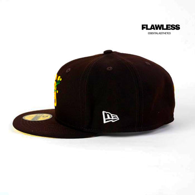 NEW Brown World Series Bloom Patch 59Fifty Fitted Cap