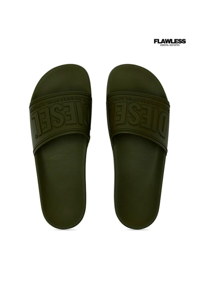 Diesel Sa-Mayemi-Pool slides with 3D Logo "Army Green"
