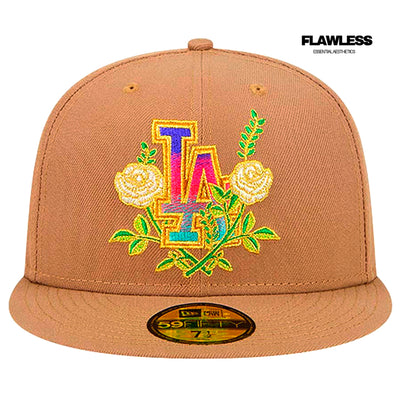 Dodgers New Era Khaki Rose Garden 59FIFTY Fitted Hat