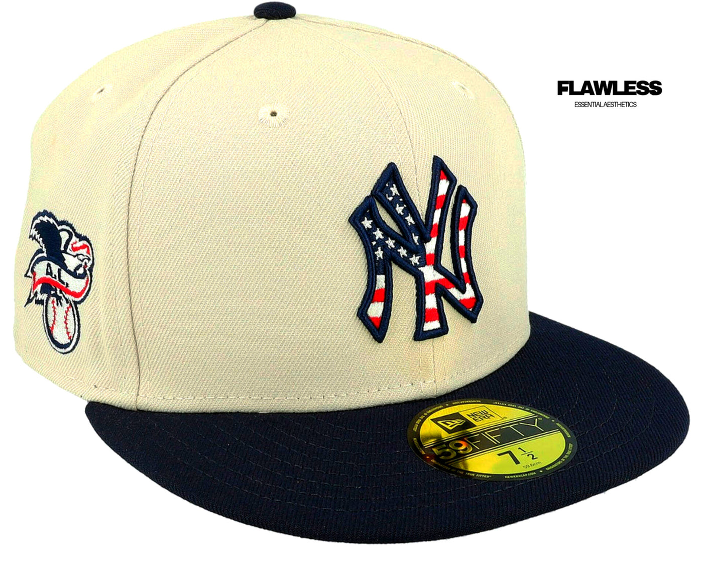 Mlb24 July4 59FIFTY Stone/Navy Fitted - New Era