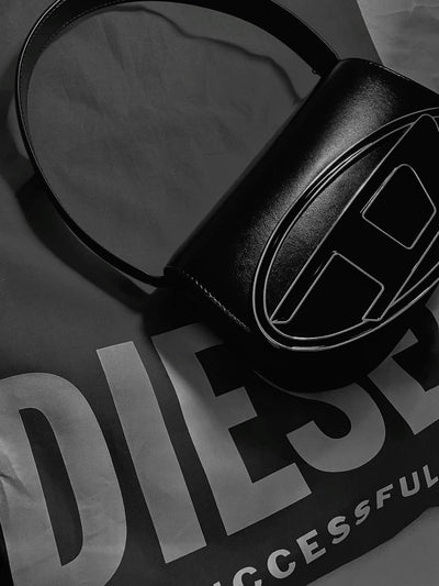 Diesel 1DR leather crossbody bag "Black"